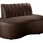 Sofá Redondo Curvo Orgânico Namoradeira Doha Marrom