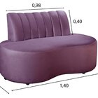 Sofá Redondo Curvo Orgânico Namoradeira Doha Roxo