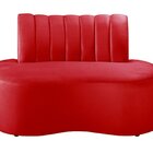 Sofá Redondo Curvo Orgânico Namoradeira Doha Vermelho