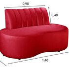 Sofá Redondo Curvo Orgânico Namoradeira Doha Vermelho