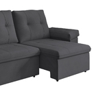 Sofá Retrátil 03 Lugares Tecido Em Veludo Madri 210 Cm Cinza