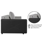 Sofá Retrátil 1,60m Urban Com Usb  Cinza/preto