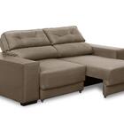 Sofá Retrátil 1,80m 3 Lugares Nubia Suede Capuccino  Madelina