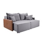 Sofá Retrátil 160cm 2 Lugares Linho Bali  Grafite