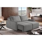 Sofá Retrátil 168cm Com Usb  Cinza Claro