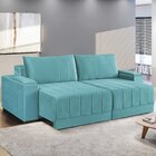 Sofá Retrátil 190 Cm Línea  Verde Água