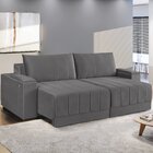 Sofá Retrátil 190 Cm Línea Com Usb  Cinza