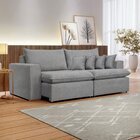 Sofá Retrátil 200cm Barcelona  Linho/cinza