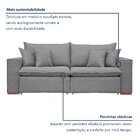 Sofá Retrátil 200cm Barcelona  Linho/cinza