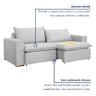 Sofá Retrátil 200cm Barcelona  Linho/gelo
