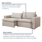 Sofá Retrátil 200cm Barcelona  Veludo/bege Claro