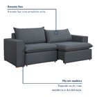 Sofá Retrátil 200cm Barcelona  Veludo/cinza