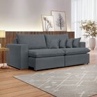 Sofá Retrátil 200cm Barcelona  Veludo/cinza