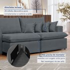 Sofá Retrátil 200cm Barcelona  Veludo/cinza