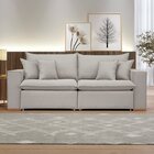 Sofá Retrátil 200cm Barcelona Veludo/creme