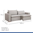 Sofá Retrátil 200cm Barcelona Veludo/creme