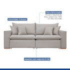 Sofá Retrátil 200cm Barcelona Veludo/creme