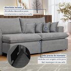 Sofá Retrátil 200cm Barcelona Yescasa Linho/cinza