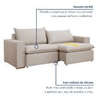 Sofá Retrátil 200cm Barcelona Yescasa Veludo/bege Claro