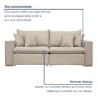 Sofá Retrátil 200cm Barcelona Yescasa Veludo/bege Claro