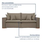 Sofá Retrátil 200cm Barcelona Yescasa Veludo/bege Escuro