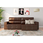 Sofá Retrátil 204cm Nero Couro Marrom - Gran Belo