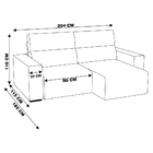 Sofá Retrátil 204cm Nero Couro Preto - Gran Belo