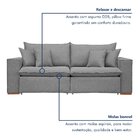 Sofá Retrátil 220cm Barcelona  Linho/cinza