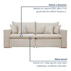 Sofá Retrátil 220cm Barcelona  Linho/cru