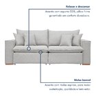 Sofá Retrátil 220cm Barcelona  Linho/gelo