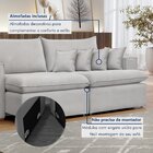 Sofá Retrátil 220cm Barcelona  Linho/gelo