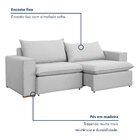 Sofá Retrátil 220cm Barcelona  Linho/gelo