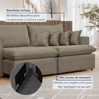 Sofá Retrátil 220cm Barcelona  Veludo/bege Escuro