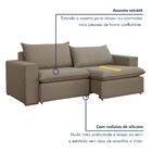 Sofá Retrátil 220cm Barcelona  Veludo/bege Escuro