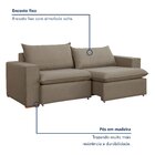 Sofá Retrátil 220cm Barcelona  Veludo/bege Escuro