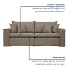 Sofá Retrátil 220cm Barcelona  Veludo/bege Escuro