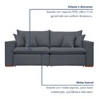 Sofá Retrátil 220cm Barcelona  Veludo/cinza