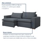 Sofá Retrátil 220cm Barcelona  Veludo/cinza