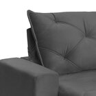 Sofá Retrátil 220cm Pilow 25cm Mônaco Cinza