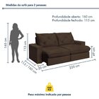 Sofá Retrátil 220cm Pilow 25cm Mônaco Marrom