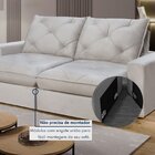 Sofá Retrátil 220cm Pilow 25cm Mônaco Yescasa Gelo