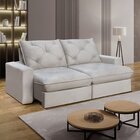 Sofá Retrátil 220cm Pilow 25cm Mônaco Yescasa Gelo