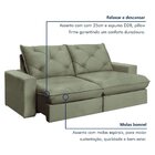 Sofá Retrátil 220cm Pilow 25cm Mônaco Yescasa Verde