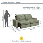 Sofá Retrátil 220cm Pilow 25cm Mônaco Yescasa Verde