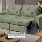 Sofá Retrátil 220cm Pilow 25cm Mônaco Yescasa Verde