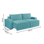 Sofá Retrátil 230 Cm Línea  Verde/água