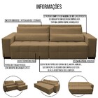 Sofá Retrátil 230cm Sala De Estar Becky Linho Nude - Gran Belo