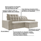 Sofá Retrátil 234 Cm Sala De Estar Gabi Suede Bege G52 - Gran