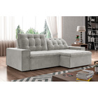 Sofá Retrátil 234 Cm Sala De Estar Gabi Suede Cinza G52 - Gra