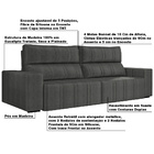 Sofá Retrátil 234 Cm Sala De Estar Leonel Suede Grafite G52 -
